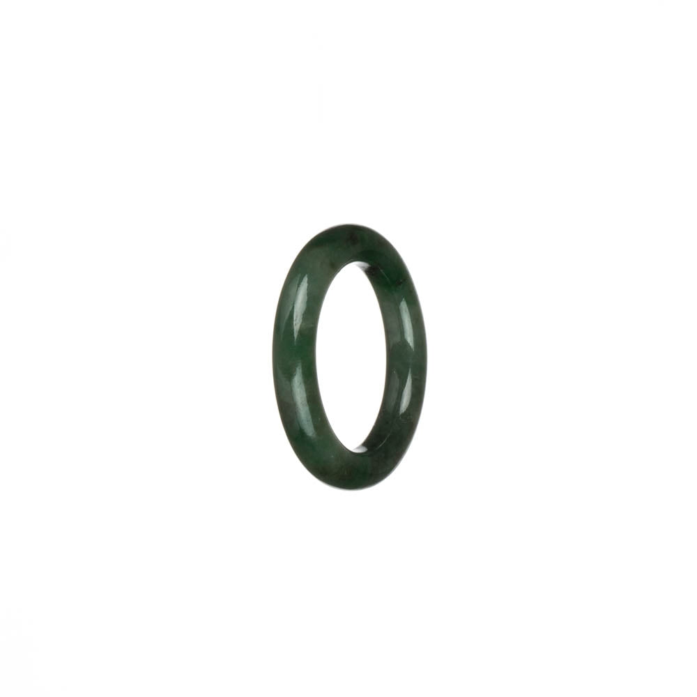 Certified Green with Imperial Green and Brown Patterns Jade Band - US 7.5