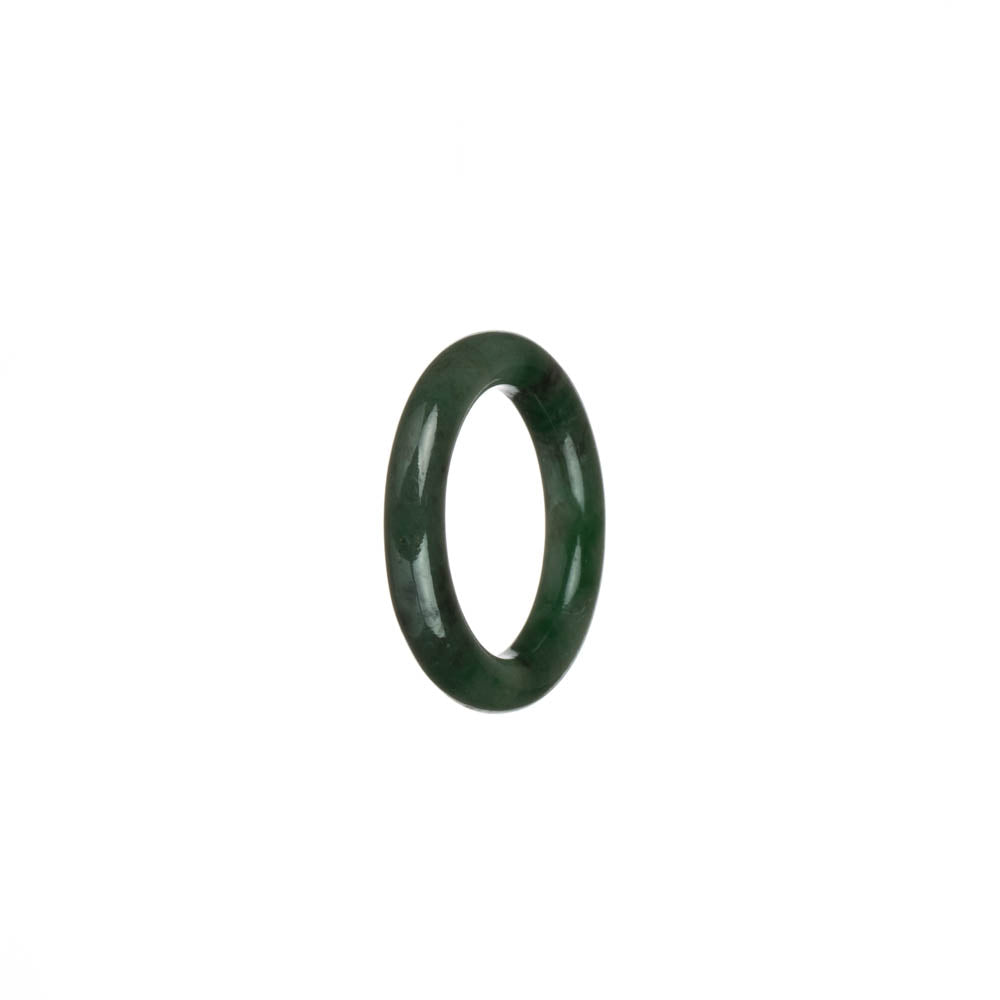Certified Green with Imperial Green and Brown Patterns Jade Band - US 7.5
