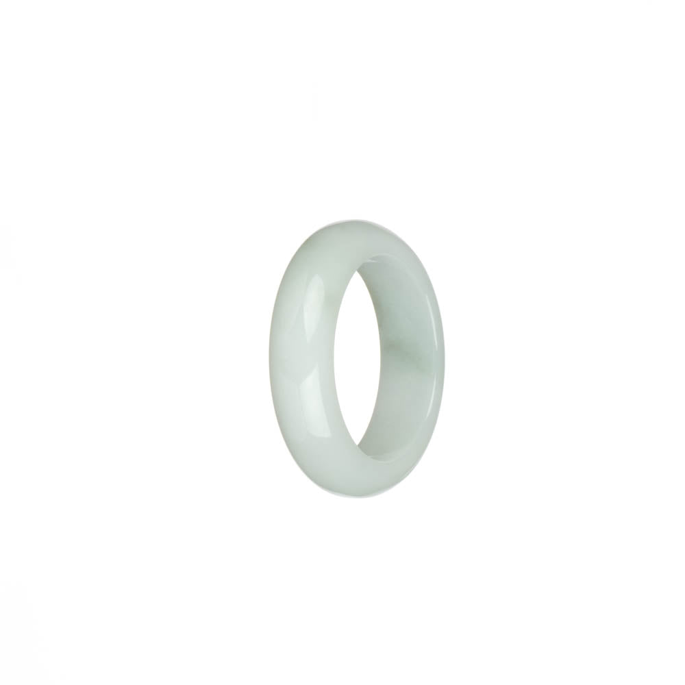 Real White with Pale Green Jade Ring- US 9.5