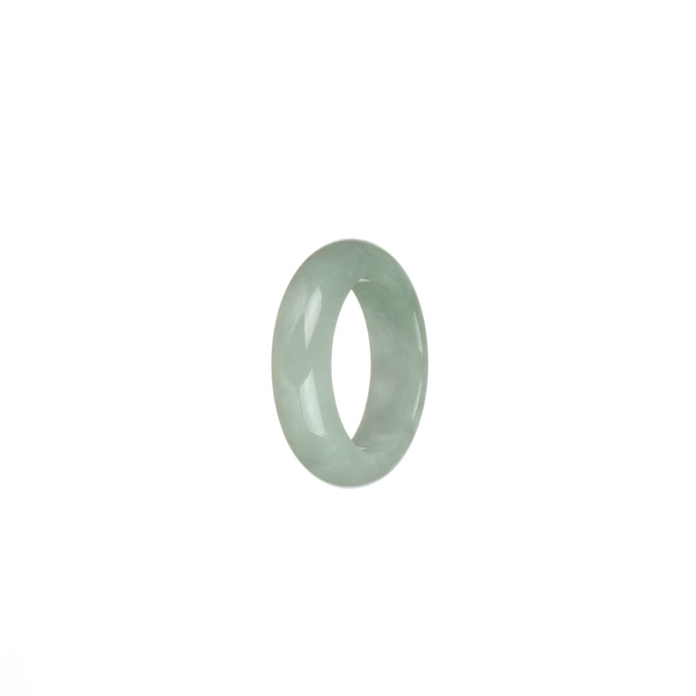 Real Pale Green and White Burma Jade Ring - US 6