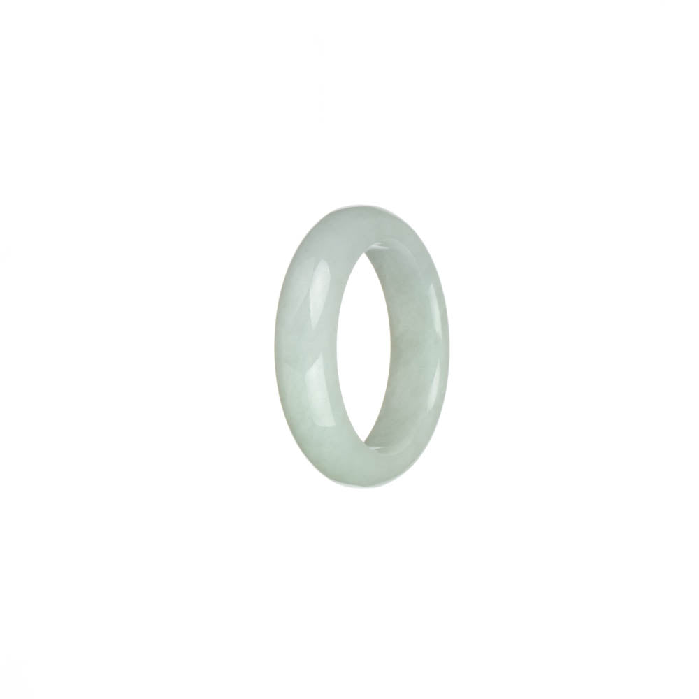 Real Pale Greenish White Burma Jade Ring - US 9.5