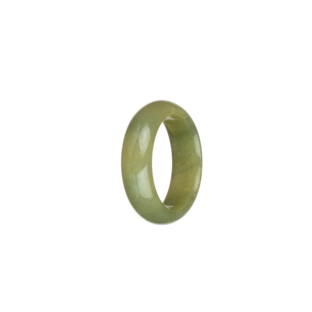 Real Olive Green Burmese Jade Band - US 9.5