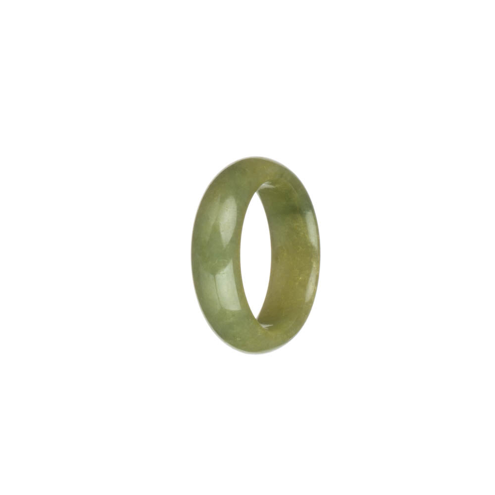 Real Olive Green Burmese Jade Band - US 9.5