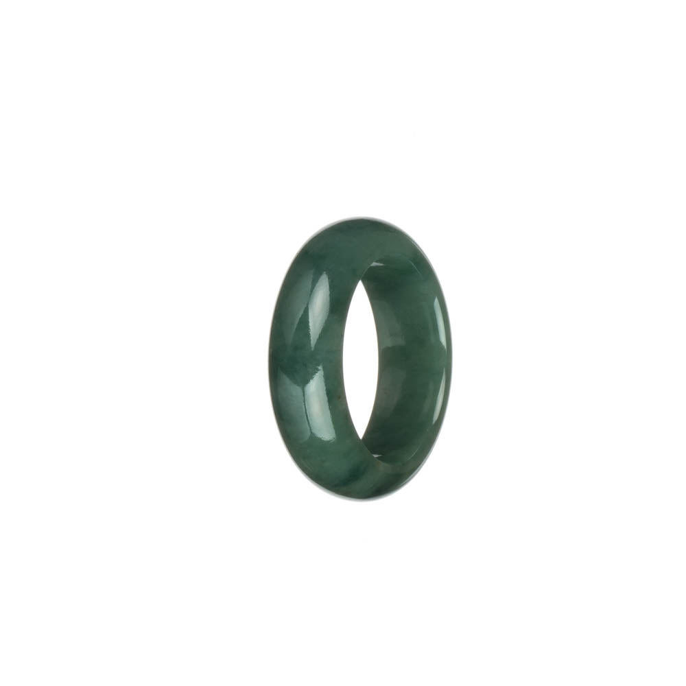 Authentic Deep Green Jadeite Jade Band - US 9.5