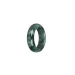 Certified Grey with Dark Green Pattern Jade Ring- US 8.25