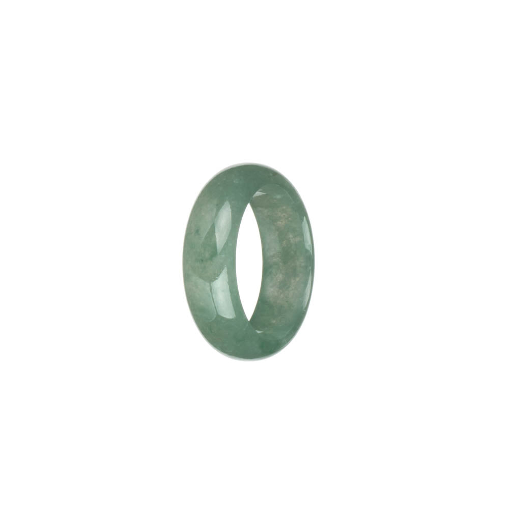 Genuine Light Green with Apple Green Patterns Jadeite Jade Band - US 8.5