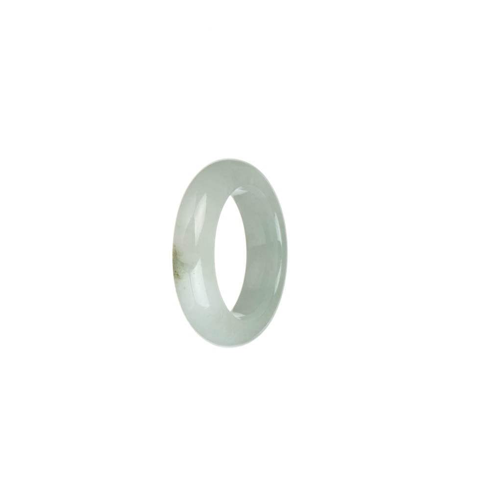 Certified White with Pale Green Burmese Jade Ring- US 7