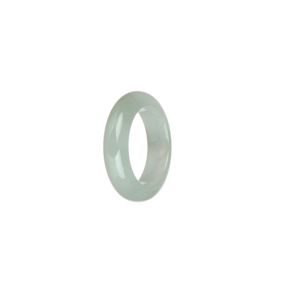 Certified White with Pale Green Burmese Jade Ring- US 7