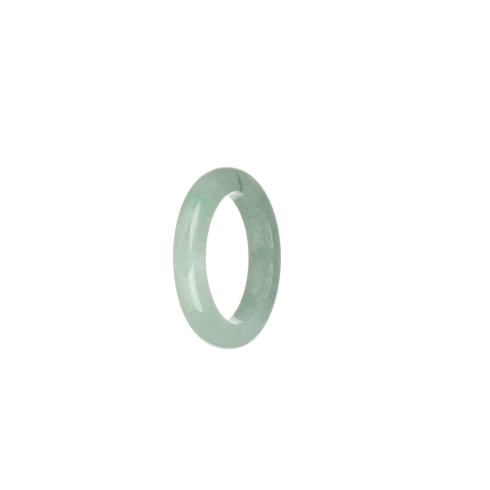 Authentic Light Green with White Jadeite Jade Ring - US 7.25