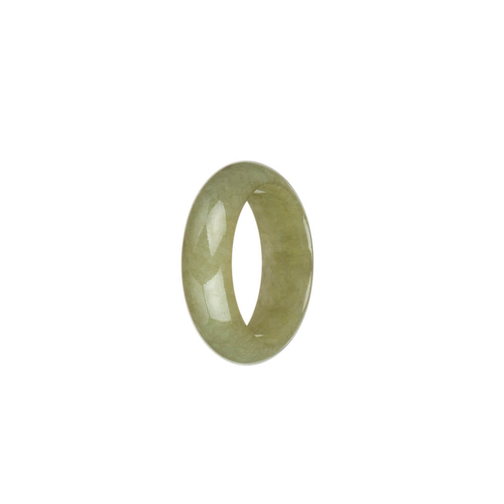 Real Olive Green Burmese Jade Ring - US 10