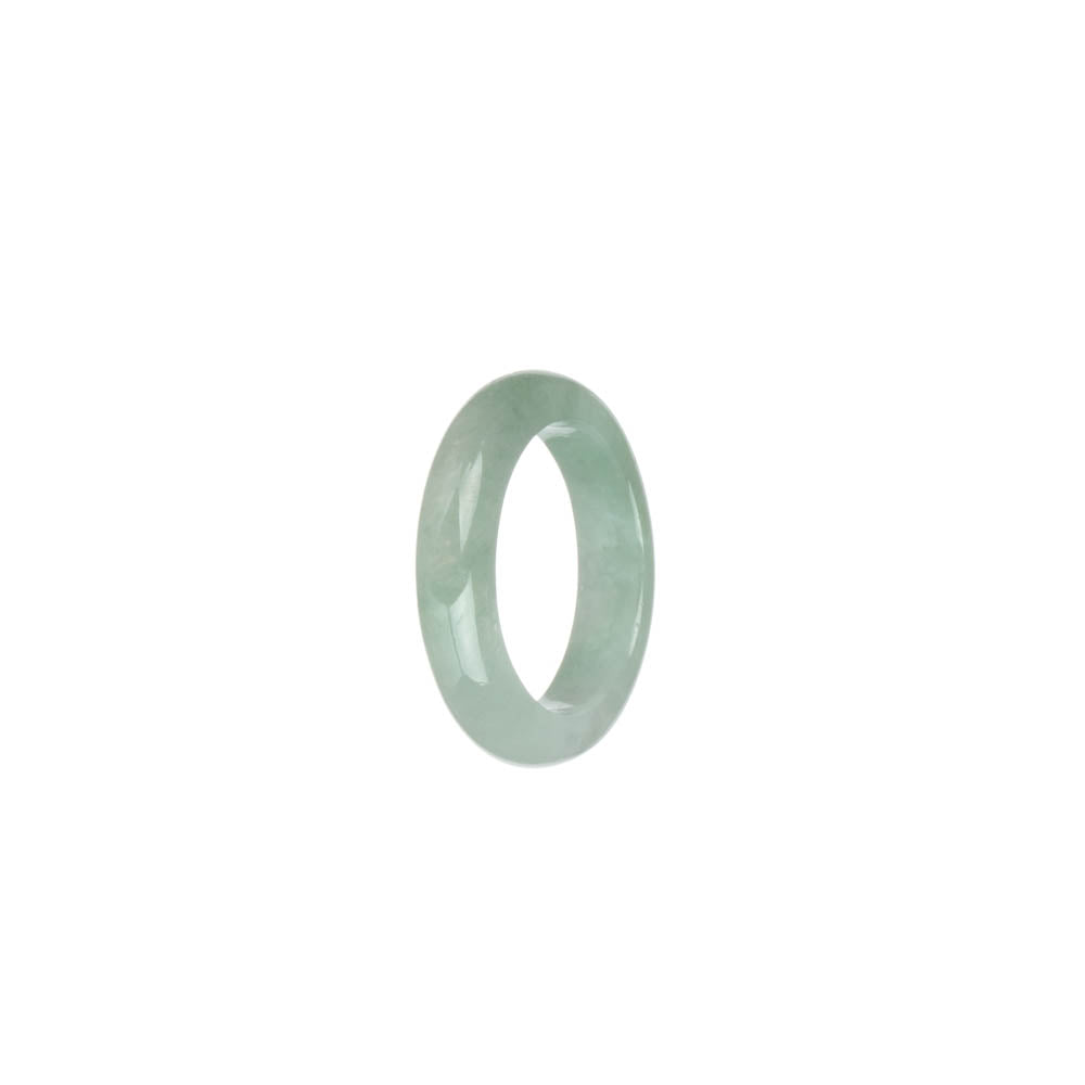 Authentic Translucent Light Green with White Jade Ring - US 7.25