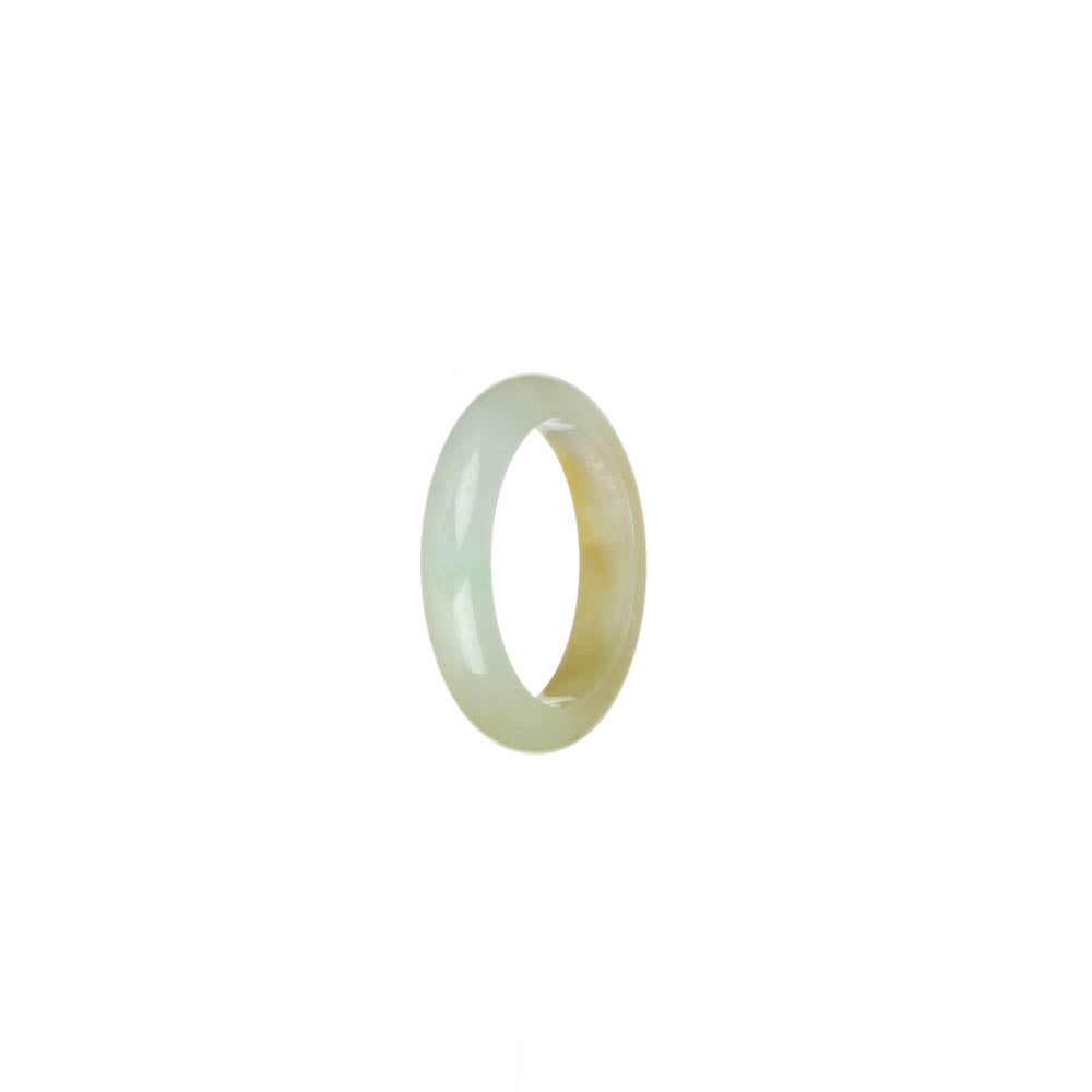 Real Yellow with White Burma Jade Ring- US 7