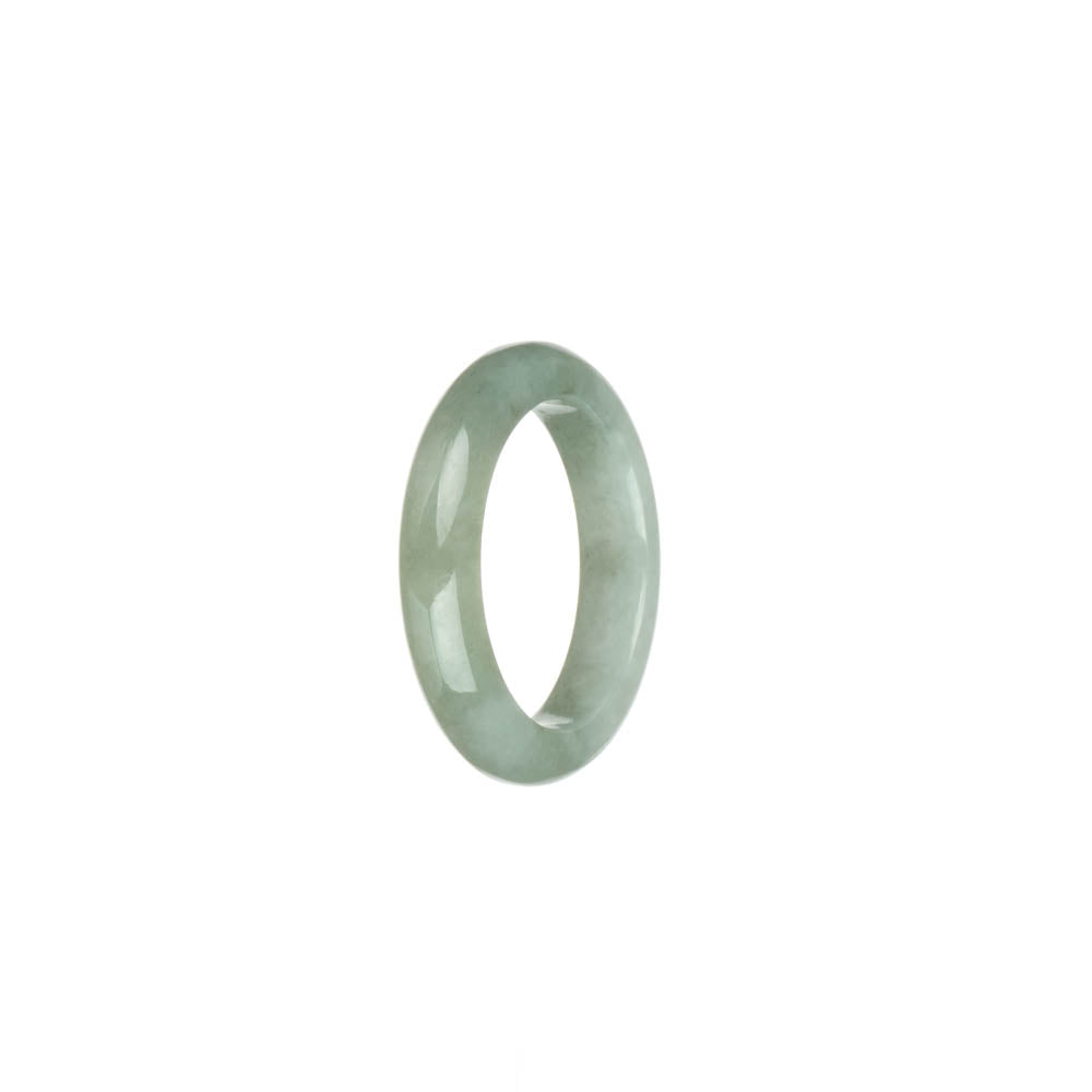Authentic White with Light Green Jade Ring- US 9.75