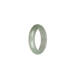 Authentic White with Pale Green Jadeite Jade Band - US 9.75