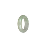 Genuine White with Pale Green with Apple Green Spot Burma Jade Ring - US 9.5
