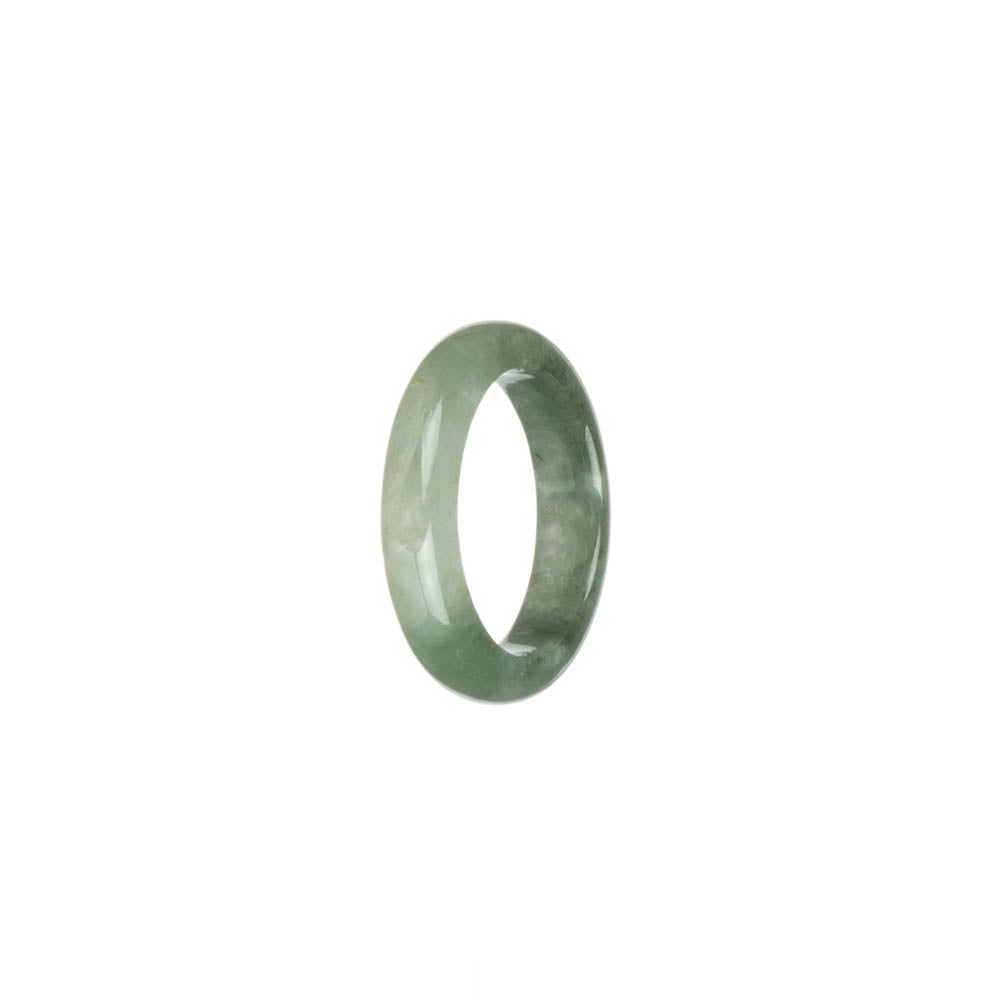 Certified Green with Pale Green Jadeite Jade Band - US 8.5