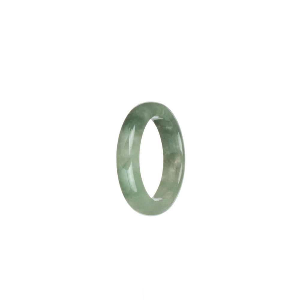 Certified Green with Pale Green Jadeite Jade Band - US 8.5