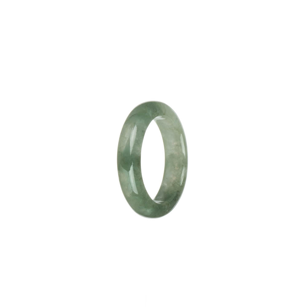 Certified Green with Pale Green Jadeite Jade Band - US 8.5