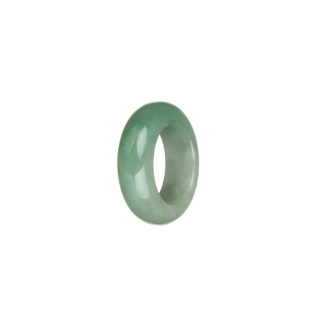 Genuine Green with Pale Green Jadeite Jade Band - US 6.75