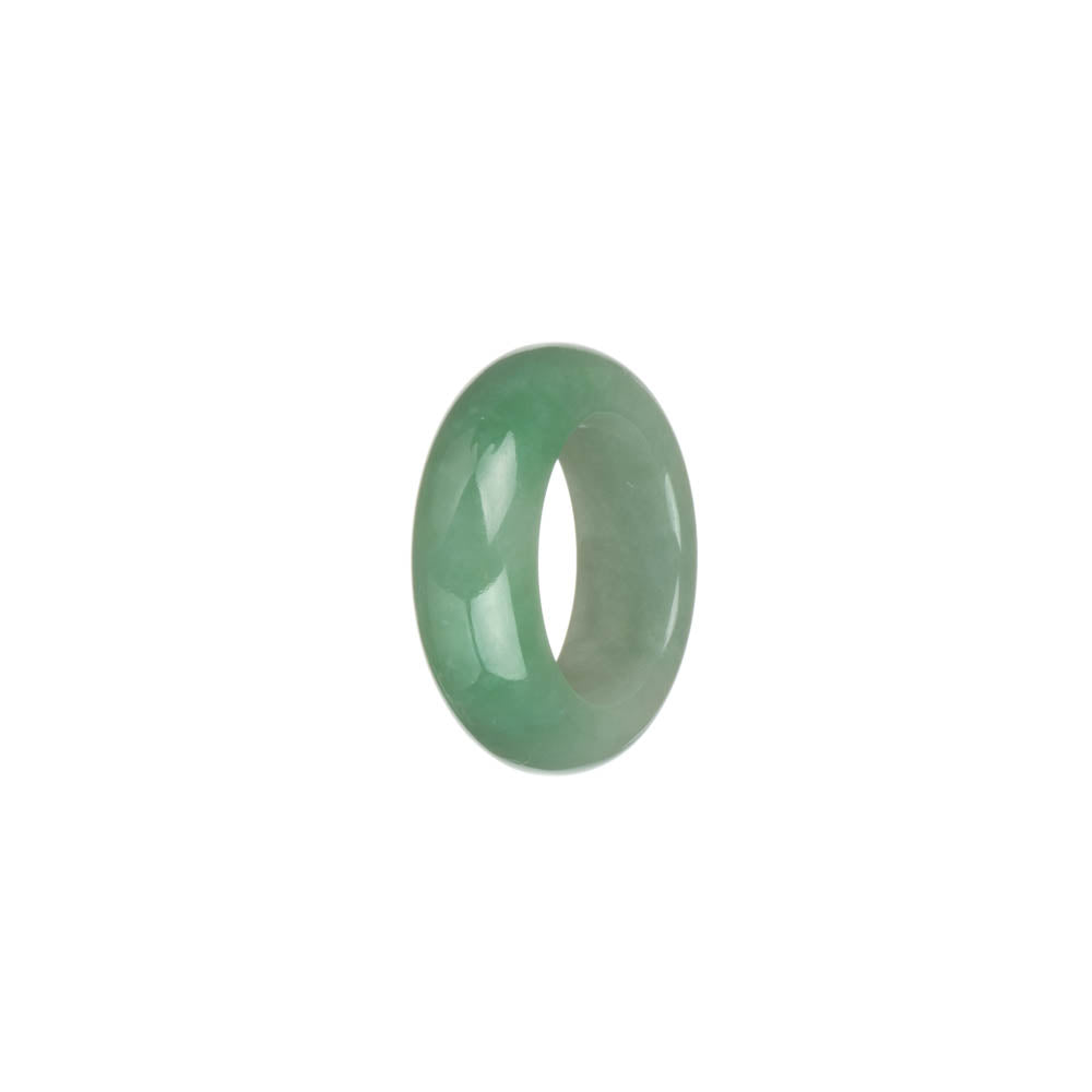 Genuine Green with Pale Green Jadeite Jade Band - US 6.75