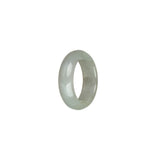 Certified Greyish White Burma Jade Band - US 9.5