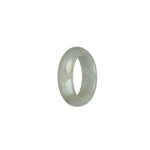 Certified Greyish White Burma Jade Band - US 9.5