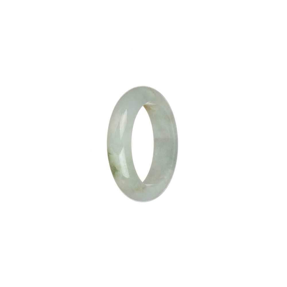 Real White with Green Burma Jade Ring - US 9.5