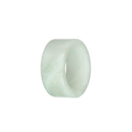 Genuine Pale Green with White Burmese Jade Ring - US 12