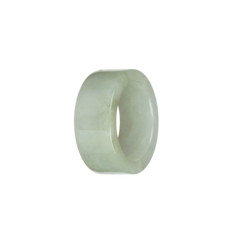 Genuine White with Pale Green Burmese Jade Ring- US 12
