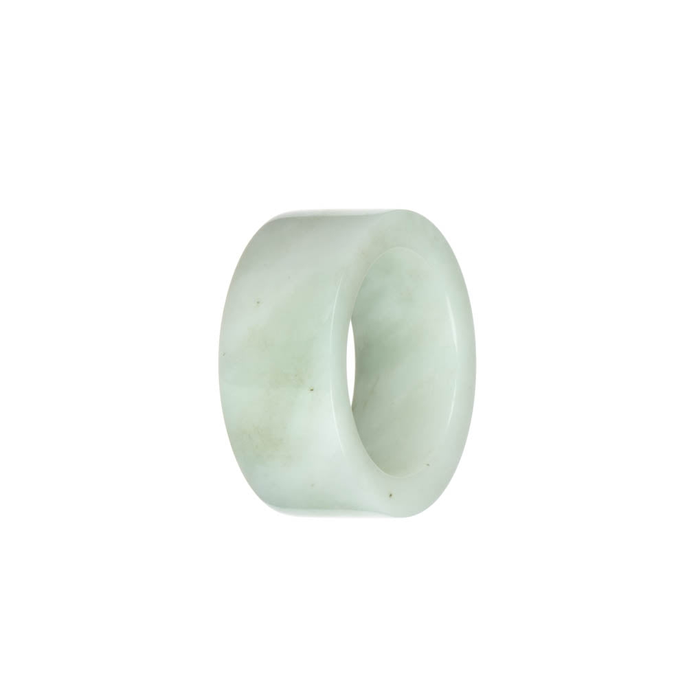 Real White with Pale Green Jade Ring- US 12