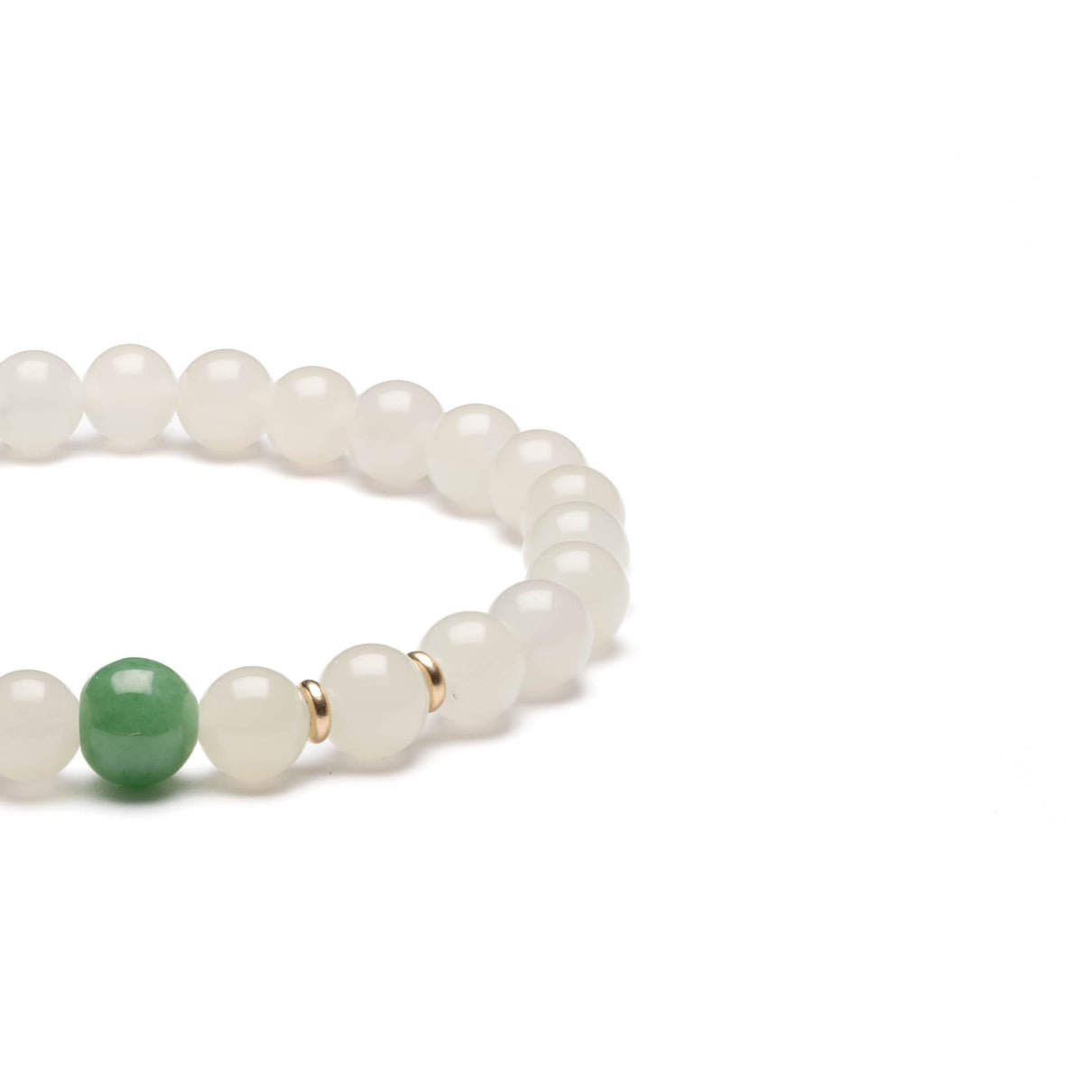 Aura Snow Jade Bracelet with Burmese Green Jade