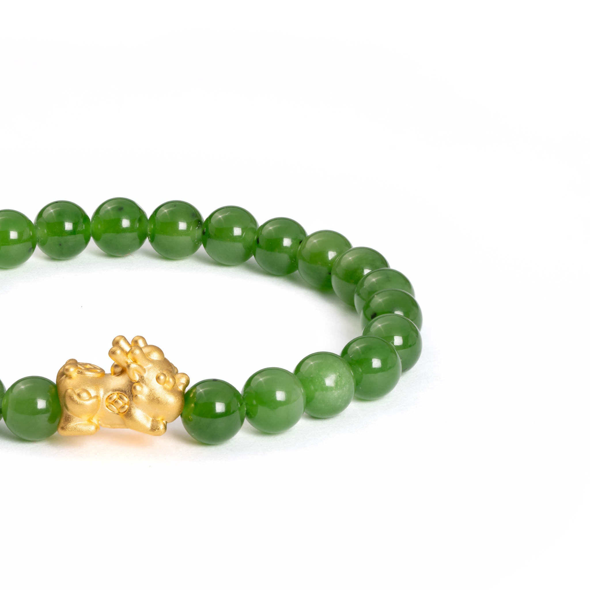 Emerald Baby Pixiu Bracelet with Green Nephrite Jade– MAYS GEMS