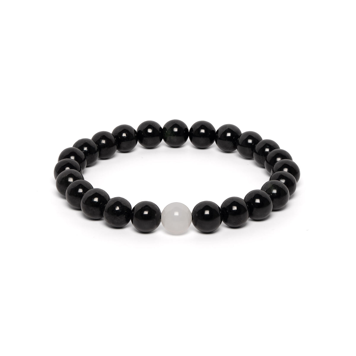 The Solitaire Bracelet with Black Fei Cui Jade