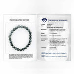 Small Grey and Black Jadeite Jade Bead Bracelet - 7mm
