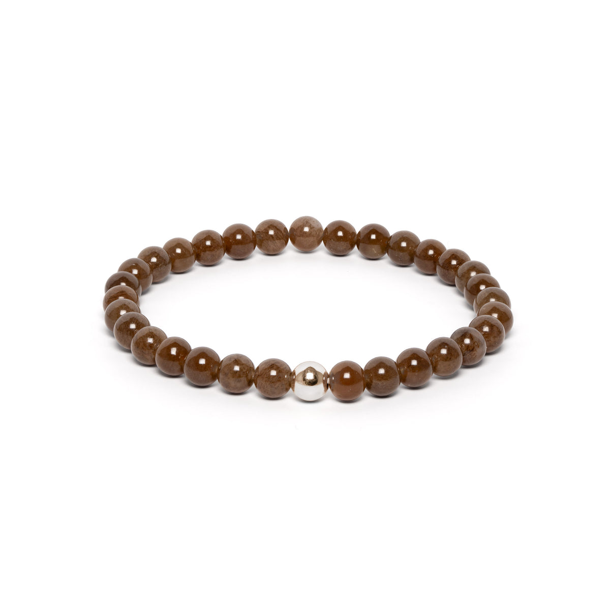 The Solitaire Bracelet with Umber Brown Nephrite Jade