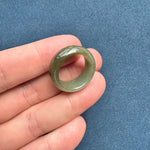 Certified Pale Green with Brown Jadeite Jade Band - US 9.25