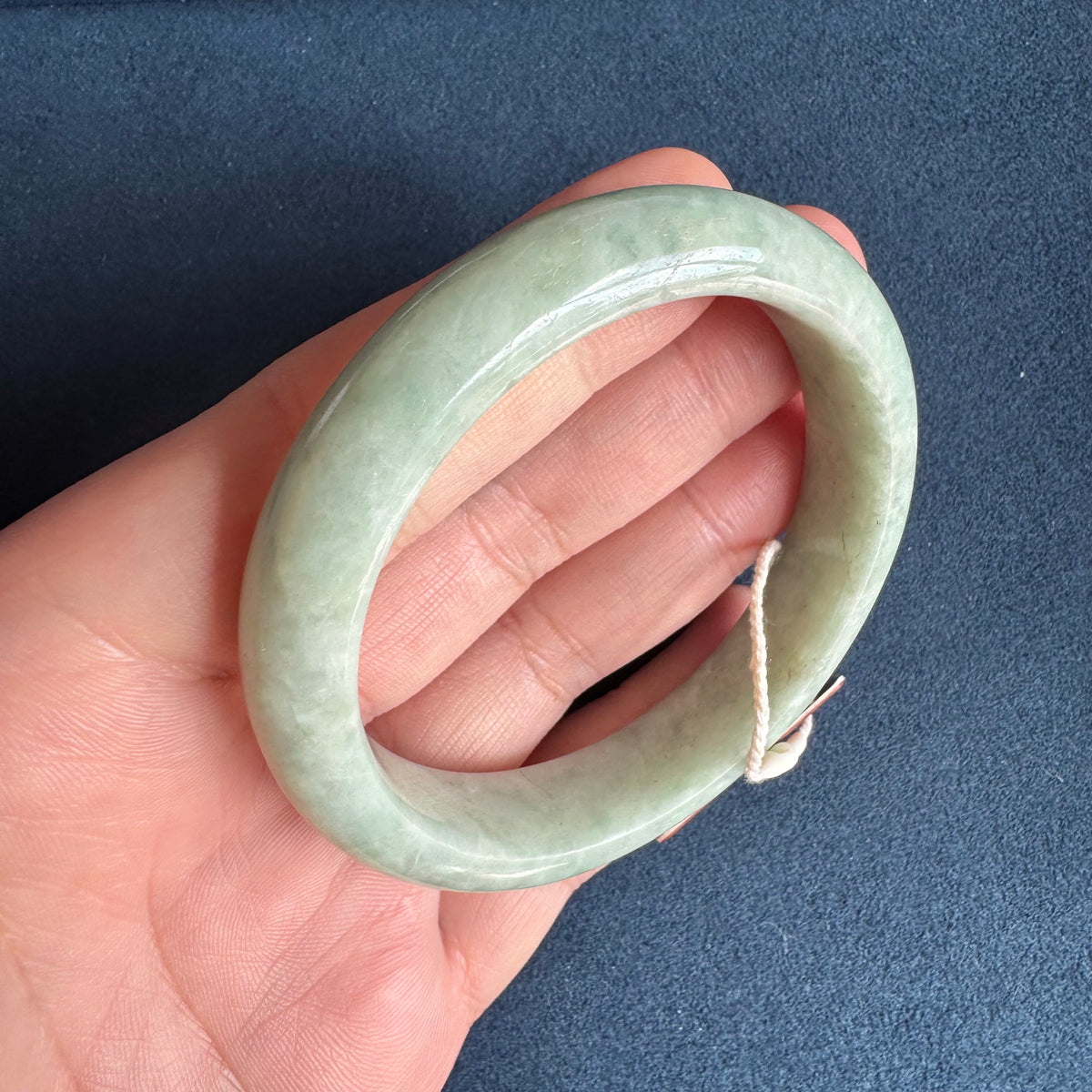 Certified Grade A Light Green Jade Bracelet - 58mm Half Moon