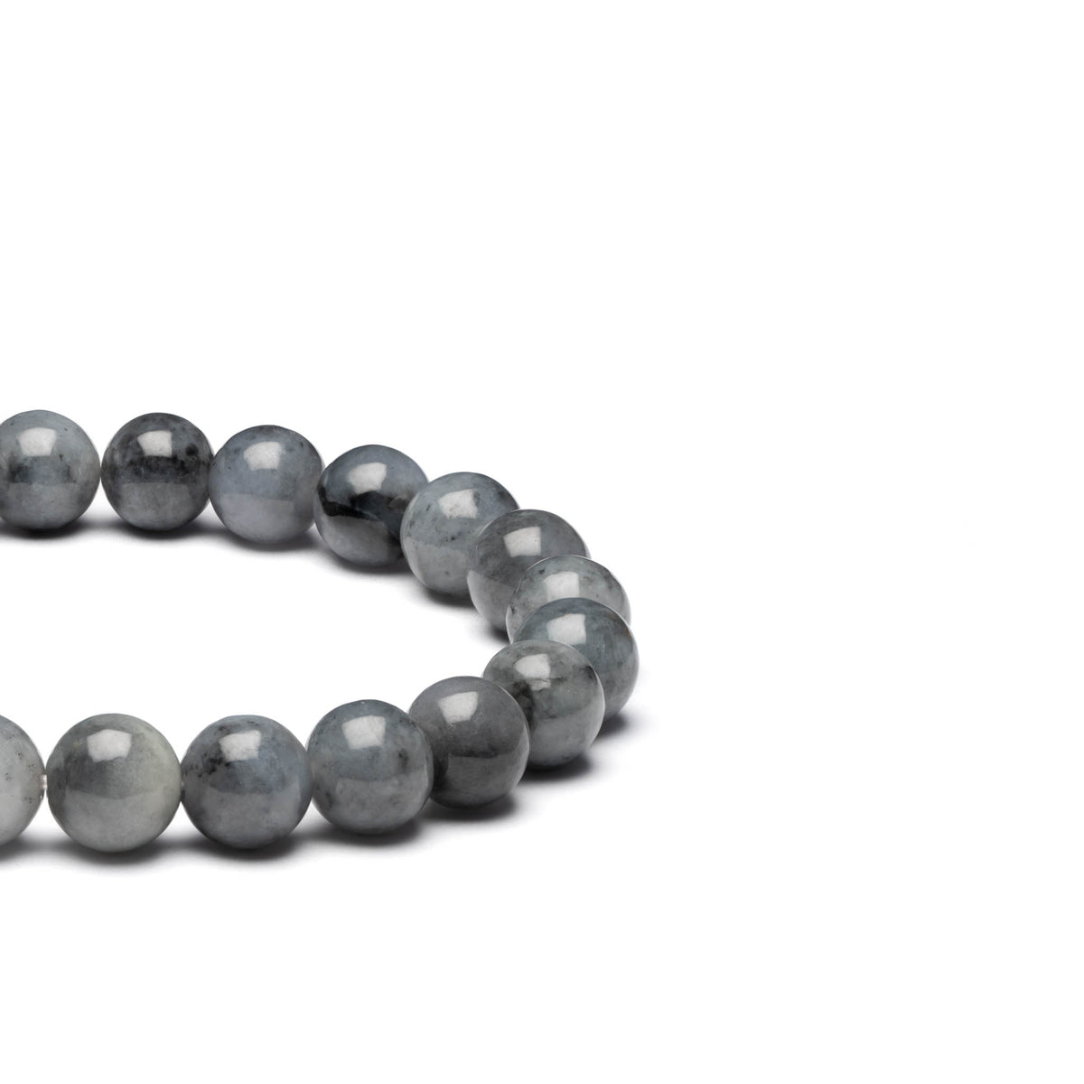 Dark Grey Jade Bead Bracelet - 9mm