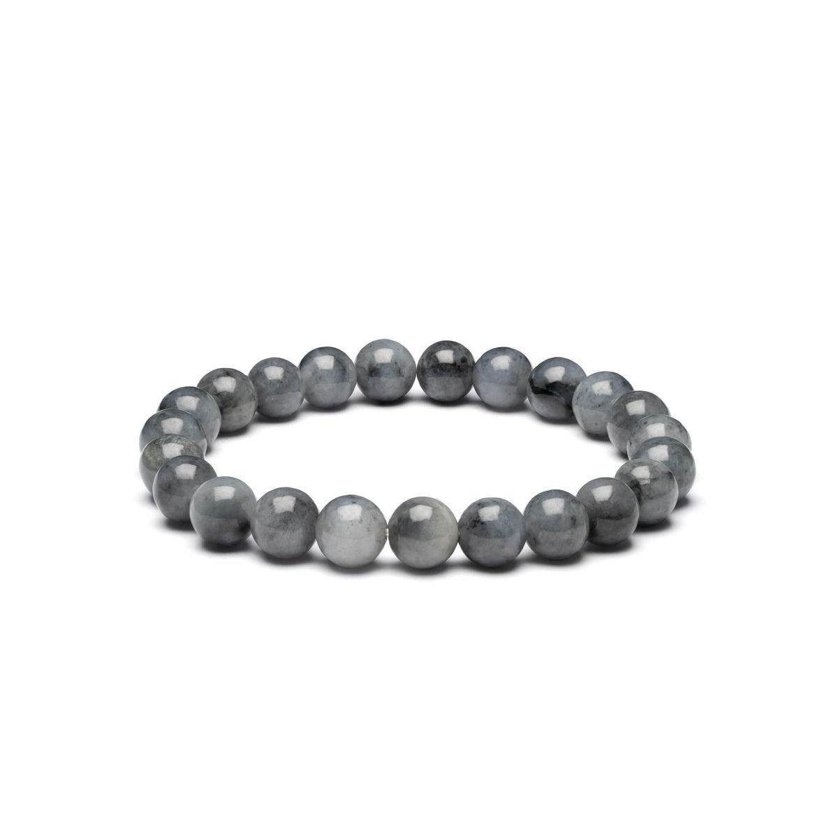 Dark Grey Jade Bead Bracelet - 9mm