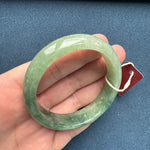 Genuine Grade A Green Pattern Traditional Jade Bracelet - 58mm Half Moon