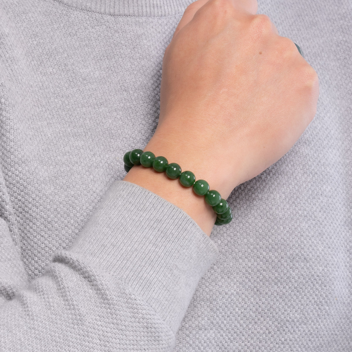The Classic Bracelet with Fern Green Nephrite Jade