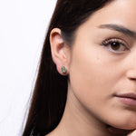 Fortune Coin – Green Jade Stud Earrings in Sterling Silver or Gold Plated Over 925