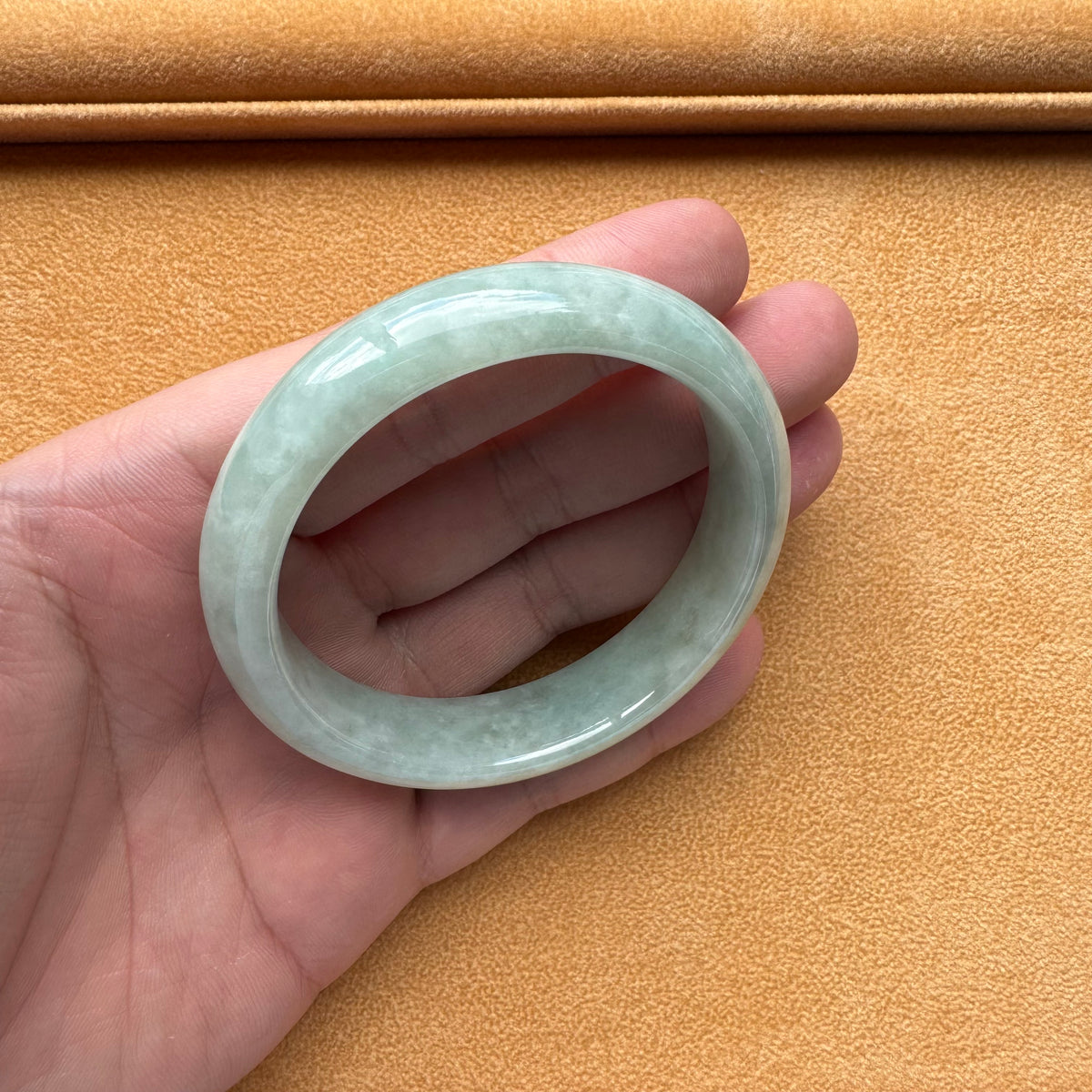 58.2mm Light Green Jade Bangle Bracelet