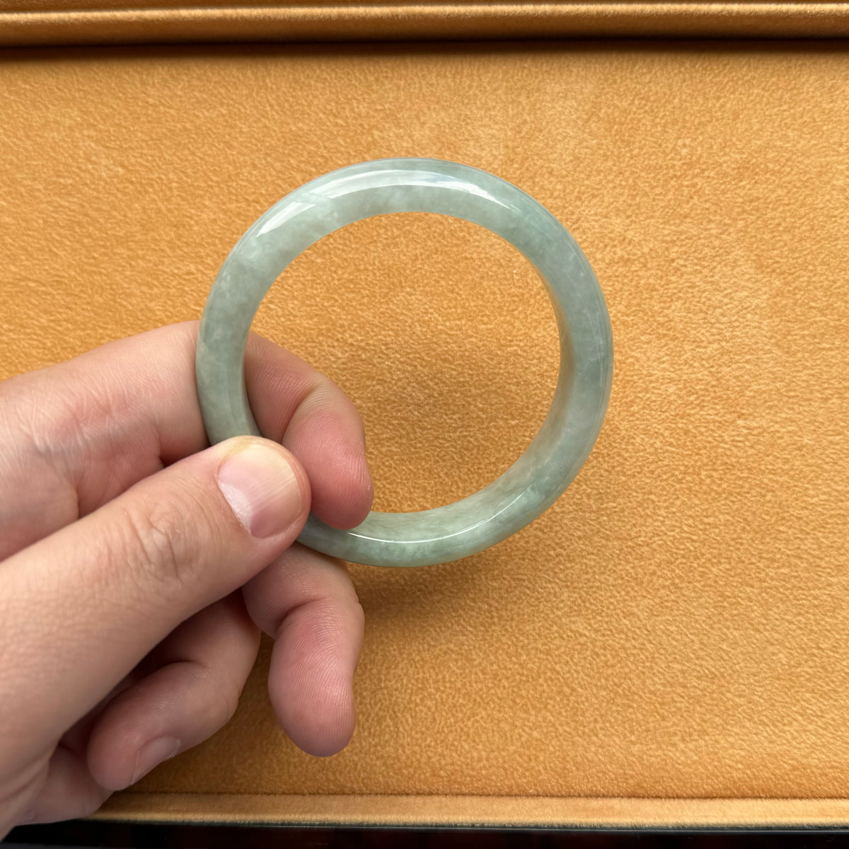 58mm Green Jade Bangle Bracelet