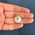 Grade A White with Green Specks Jade Pendant - Kandy Donut
