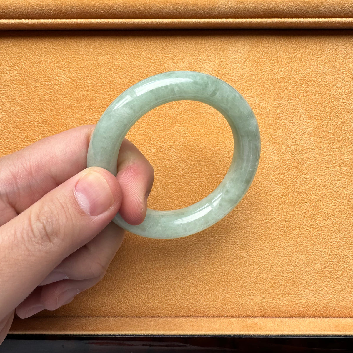 53.3mm Green Jade Bangle Bracelet