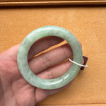 54.1mm Green with Apple Green Patch Jade Bangle Bracelet