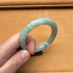 54.1mm Green with Apple Green Patch Jade Bangle Bracelet