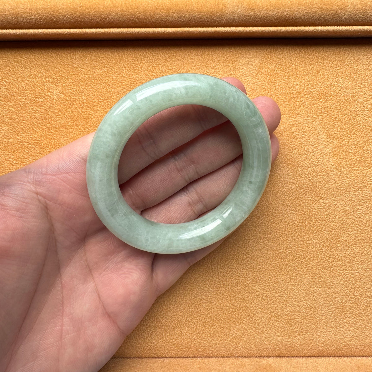 53.3mm Green Jade Bangle Bracelet