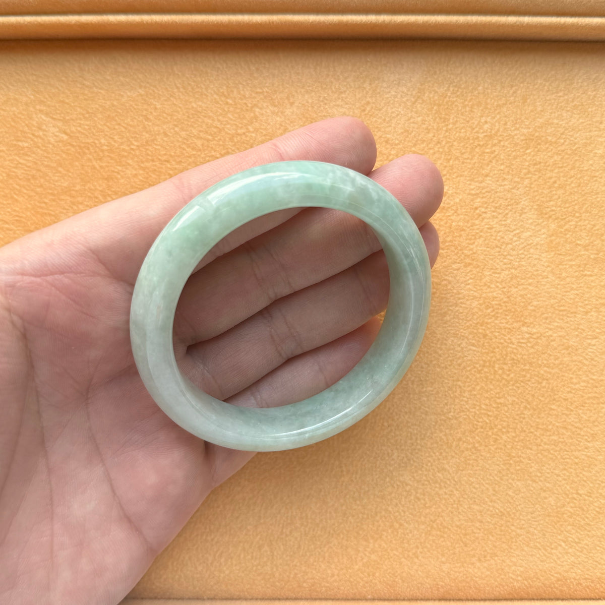 57.5mm Green Jade Bangle Bracelet
